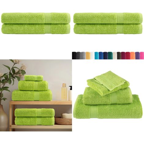 Premium-Handtücher SOLUND 2 Stk. Apfelgrün 100x200 cm 600 g/m² - Baumwolle - Handtücher - Badezimmertextilien - Waschechte Farben - Öko Tex Standard 100 - Home & Living (1/5)
