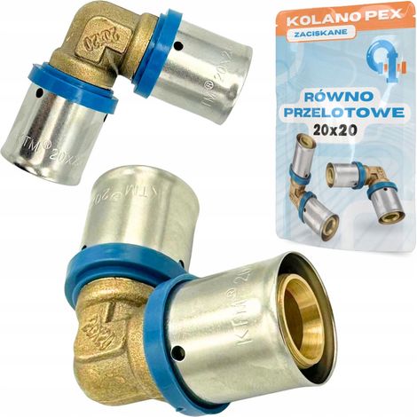 Conector codo Pex 20x20, codo recto de prensa, prensa (1/5)