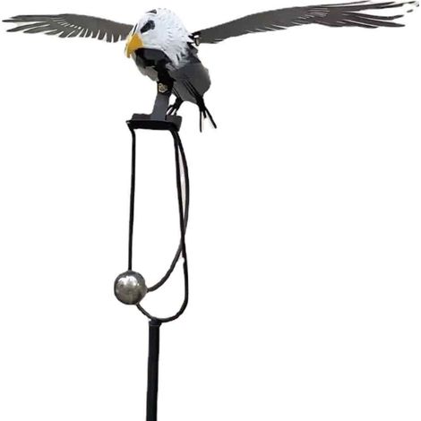 Eagle Windmill - Metal Wrought Iron Garden Ornament - Outdoor Courtyard Decoration - 1 Piece