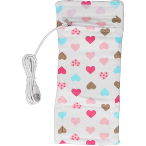 Chauffe-biberon USB portable, sac chauffant compact avec thermostat et fermeture éclair pour voyages et extérieur.