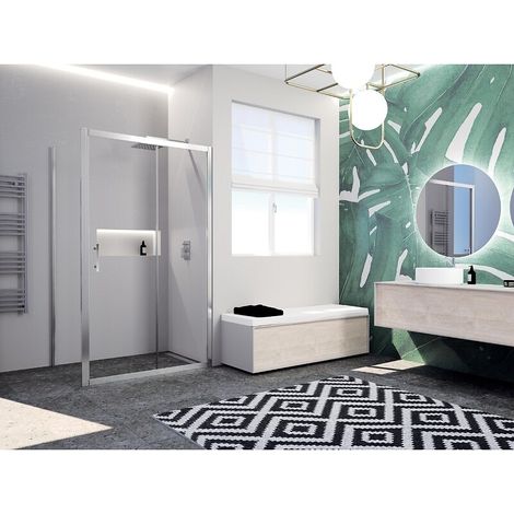 Paroi de douche coulissante verre 6 mm anti-calcaire réversible