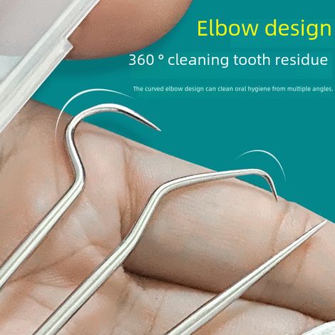 Dental Floss Threader - 304 Stainless Steel Toothpick Set - Portable Oral Hygiene Tool - For Braces Dentures Bridges - 1 Set (1/2)