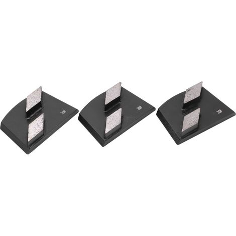 Lot de 3 disques de ponçage diamantés trapézoïdaux noirs, grain 30, 2 dents, pour le ponçage et le polissage du béton et du verre. (1/5)