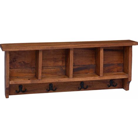Gruccia Marrone 70 x 11 x 27 cm Legno di Mogano Massello vidaXL