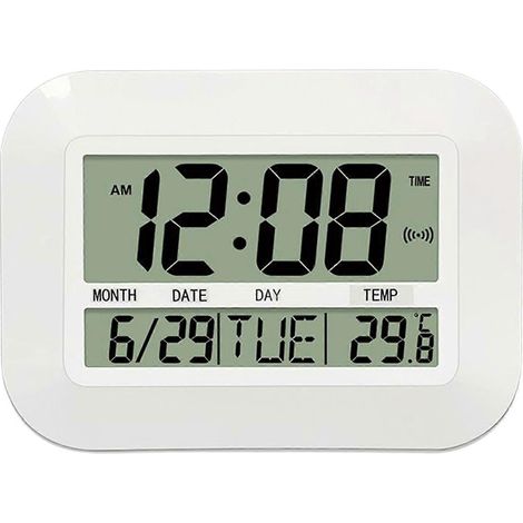 Grande horloge murale électronique avec alarme et affichage de l'heure, idéale pour la chambre, la table de chevet ou la cuisine. (1/4)
