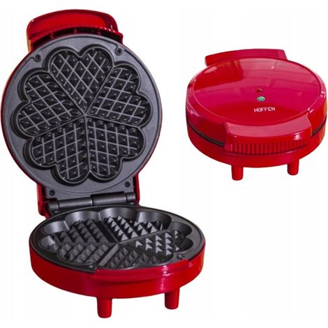 Gofrera Hoffen HEART roja de 1200 W