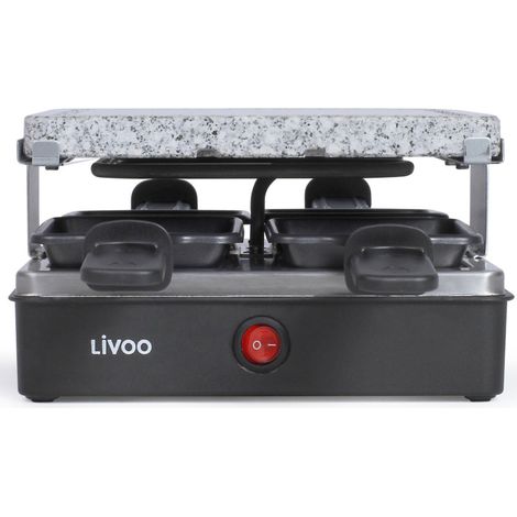 máquina raclette 4 personas 600w + piedra para asar - doc242 - livoo - (1/5)