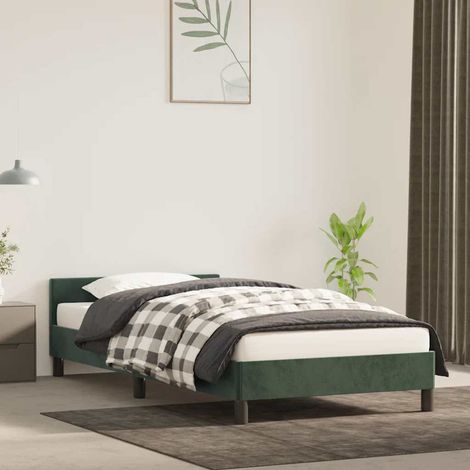 Bettgestell ohne Matratze Dunkelgrün 100x200 cm Samt vidaXL (1/5)