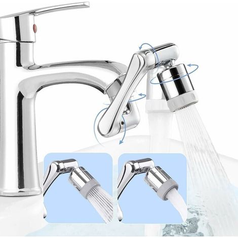 Robinet de Rallonge Pivotant a 1440°, Multifonctionnel Robinet Aérateur 1080° Rotatif, Robinet d'Extension avec Mousseur 2 Modes (1/5)