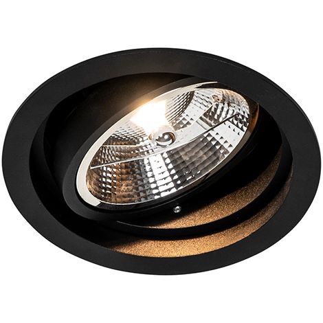 Round Recessed Spotlight Black Adjustable - Chuck 111