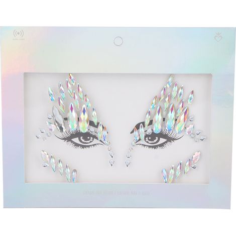Autocollants faciaux pailletés yeux visage strass brillants décorations de fête. (1/5)