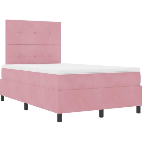 Maison Exclusive - LED Boxspringbett mit Matratze Rosa 120 x 200