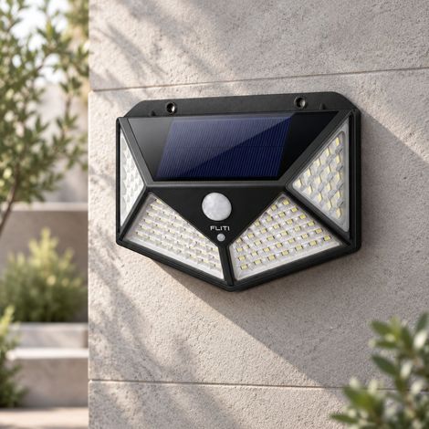 Lampe Solaire Extérieur 100 LED 2200mAh Étanche IP65 Détecteur Mouvement 270° 2 Pack (1/5)