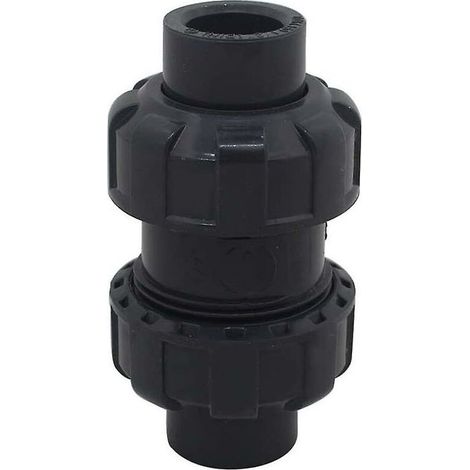 Jusch – Clapet anti-retour à bille 32mm – PVC résistant à la corrosion – Empêche le refoulement d'eau – Pour systèmes de piscine (1/4)