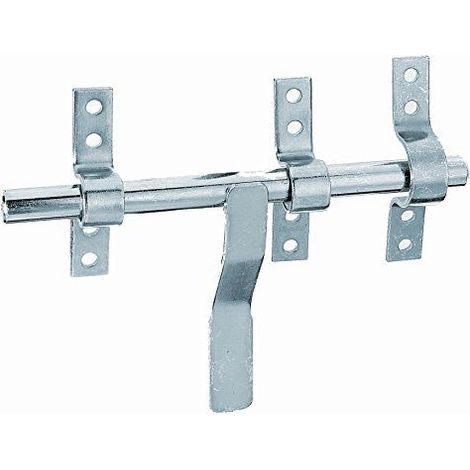 Alberts 204501 Verrou de box type Vervelle  avec poignee plate et boucle serree  galvanise, en bleu  boulon  14 x 190 mm