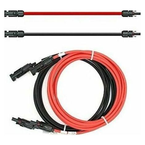 Extension cable - Both sides - Solar cable - Red/black - 6 mm2 - With mounted solar connector (2x 2m) (1/5)