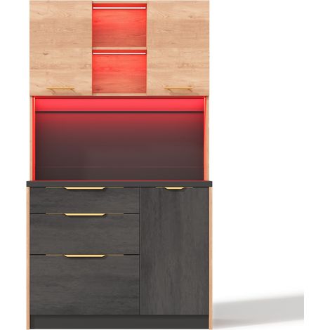 Despensa de cocina 100 x 40 x 180 cm de MDF con LED y toma EU, MODENUIT (1/5)