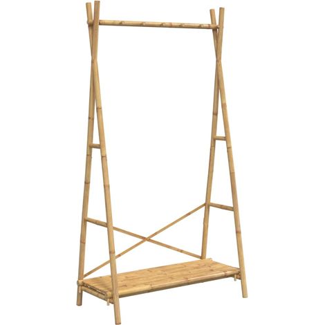 Porte-vêtement avec étagère 102x50x190 cm bambou
