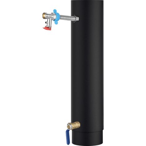Wolketon Tubo per stufa con serpentina in acciaio inox, diametro 12 cm, altezza 52,5 cm, set completo di riscaldamento con valvola e accessori per acqua calda e riscaldamento domestico (1/5)
