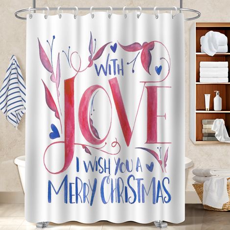 Rideau de bain imprimé polyester 180x180 aéré rideau séchage rapide pour votre chalet à la montagne (1/5)