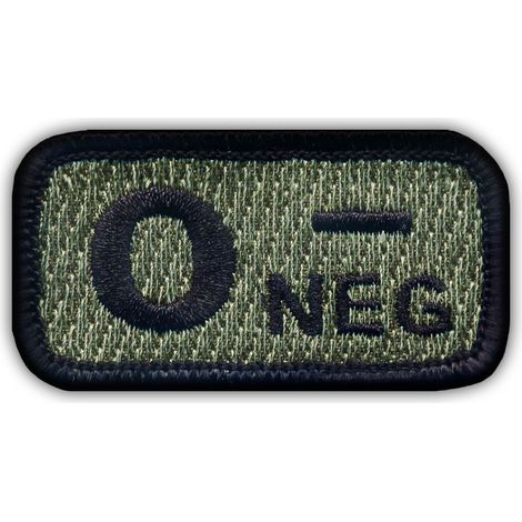 Patchion Blutgruppe 0 „neg“ Akupunktur-Foliage – Magnetische Rückseite – Gestickter Aufnäher/Abzeichen/Emblem