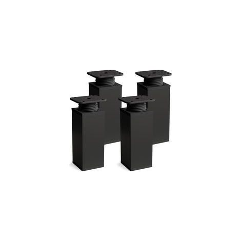 Verstellbare Möbelfüße, 4er-Set – Mattschwarz – Höhe 60 mm – Abgewinkelt – Für Massivholz- und Aluminiummöbel (1/5)