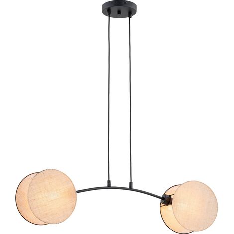 Suspension MOTIF 2 cercles réglables crème 2xE27 Emibig (1/5)