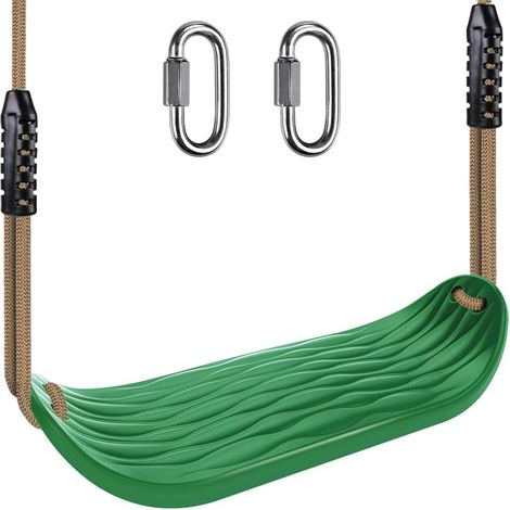 Balancoire Extérieur, Siège Balançoire Arbre Interieur Plastique Dur Balancoire avec Réglable Corde 130-200cm Mousqueton Pour Ans Bébé/Enfant/Adulte/Adolescent, Ondulations l'eau Verte/113kg (1/5)