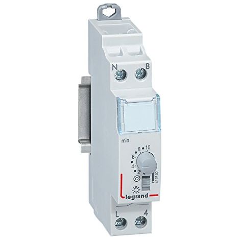 Minuterie modulaire 230V 50Hz et 60Hz - sortie 16A 250V - 1 module - 412602 - LEGRAND