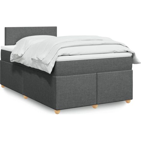 Boxspringbett mit Matratze Dunkelgrau 120x200 cm Stoff