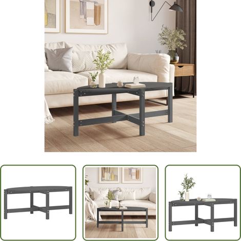 Kiefer Couchtisch - Couchtisch Grau 118x63x45 cm Massivholz Kiefer (1/5)