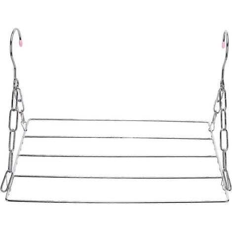 Étendoir à chaussettes, étendoir à linge en acier inoxydable avec 36 pinces coupe-vent pour suspendre vêtements, chaussettes, sous-vêtements, vêtements, serviettes (pinces non incluses) (1/3)