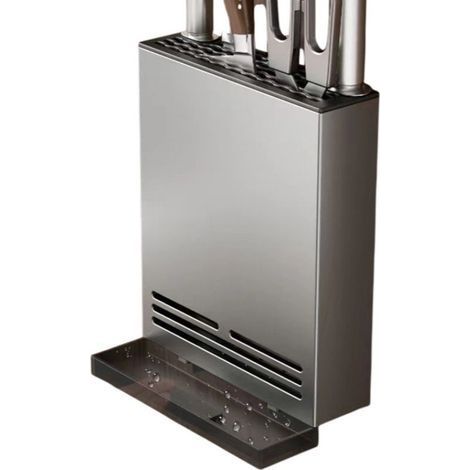 Kitchen knife rack - storage rack - kitchen utensil organizer - knife holder - kitchen accessories - wall-mounted - suitable for storing kitchen knives - gray - 18521.8 cm