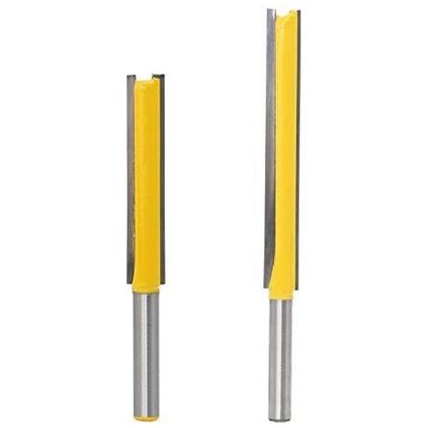 2pcs 6.35mm Tige Flush Trim Router Bits Extra Long Mèches Carbide Router Bits à Bois Fraise à Menuiserie Outil de Woodworking Cutter Lame 50mm 76mm