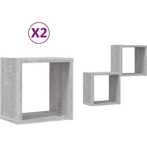 Maison Exclusive - Scaffali da parete 2 pcs Grigio Sonoma 26 x 15 x 26 cm