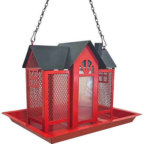 Maison-Porteuse-Pour-Oiseaux-Et-Ecureuils - En-Metal-Robuste - Pour-Jardin-Extérieur - Suspension-Haut-De-Portée - 1-Pièce (1/4)