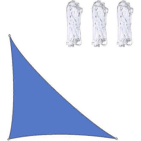 Wasserdichtes dreieckiges Sonnensegel, 3x3x4,3 m / 4x4x5,7 m / 5x5x7,1 m, für Garten, Terrasse, Pool, Camping (Dunkelblau, 3x3x4,3 m) (1/2)