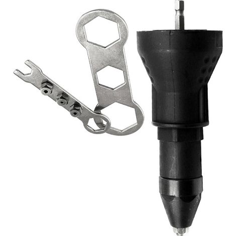 Adaptateur de perceuse pour riveteuse électrique, outil électrique pour rivetage d'écrous, noir (1/5)