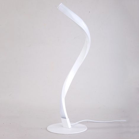 Spirallampe, spiralförmige Tischlampe, Nachttischlampe, Stimmungslicht, Leselampe, dekoratives Nachtlicht, S-förmige Lampe – weiß