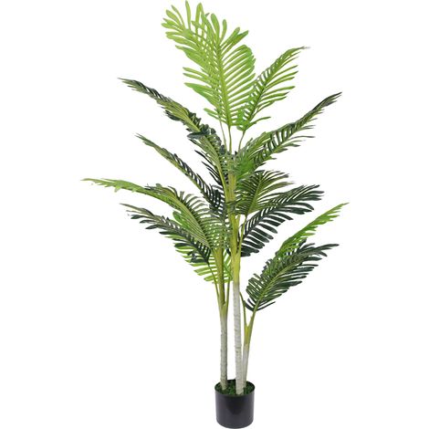 Plante artificielle Palmier 150 cm avec pot et mousse pour décoration intérieure salon bureau Ø18x150 cm vert (1/5)