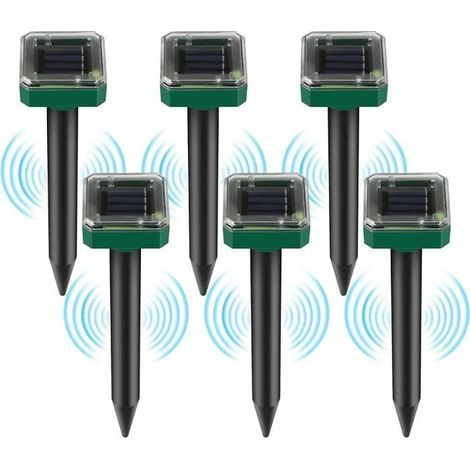 Solar Ultrasonic Mole Repellent - 6 Pack - IP65 - Outdoor
