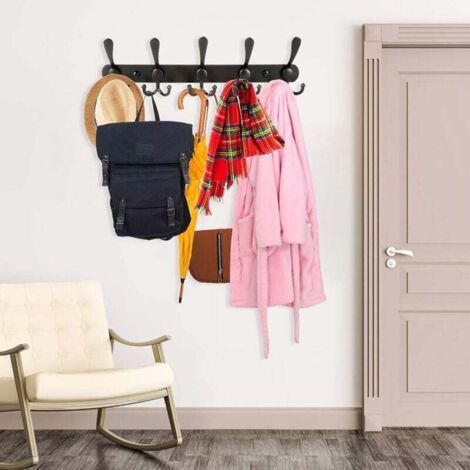 FOREHILL Porte-Manteaux muraux, 2 Paquets de 15 Crochets Rail Mural en Acier Inoxydable pour Porte-Manteau Porte-Serviettes Peignoir Salle de Bain Salle de Bain Entrée (1/4)