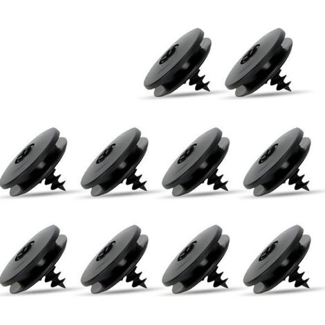 3,55 x 2 cm - Lot de 10 - Noir - Clips de fixation pour tapis de sol de voiture - Convient à la plupart des tapis de sol de (1/5)