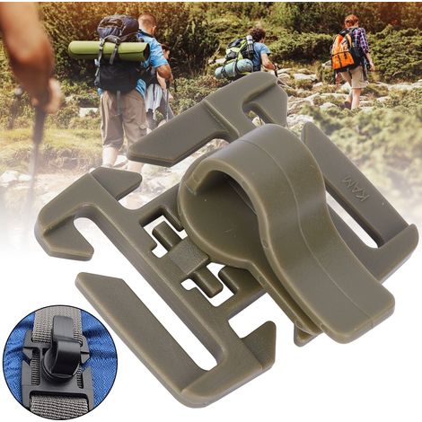 10 attaches réglables pour gourde sur sac à dos, accessoire pivotant extérieur marron