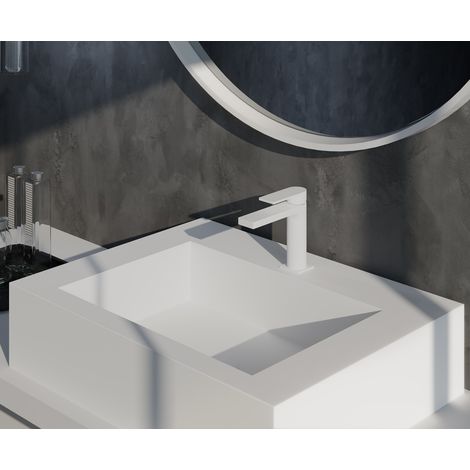 Grifería Monomando Lavabo Alpha Blanco (1/3)