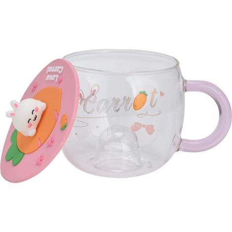 Set mit Silikon-Becherdeckeln, kreativer Becher mit Henkel für Kaffee, Milch, Haferflocken, Geschenkset A (1/5)