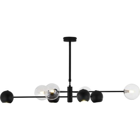 Lampada a sospensione Moka nera sfere vetro 8 luci Jupiter (1/5)
