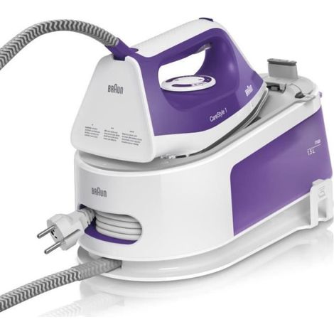 Braun – Centrale vapeur 2200W – Pression 6 bars – Débit vapeur 120 g/min – Semelle SuperCeramic – Technologie FreeGlide 3D – Réservoir 1,5 L