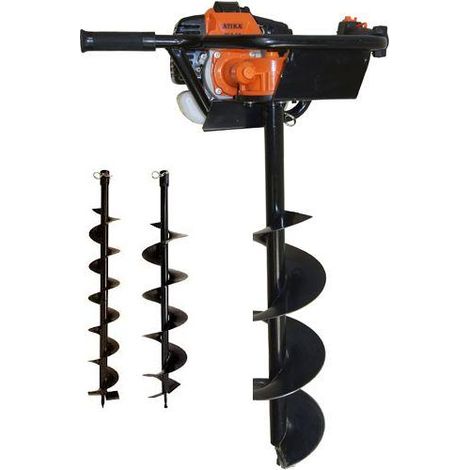 Altrad – Tarière thermique 51,7 cm³ 3 CV – Moteur 2 temps – 3 forets 100/150/200 mm – Perçage facile du sol – Poids 13 kg (1/6)