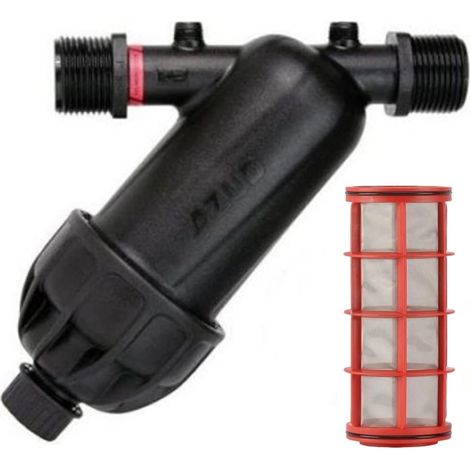 Filtre Arrosage à Mailles 3/4" pour Tuyaux de 25mm  Bouchon de Vidange Inclus  Filtre pour Irrigation Goutte à Goutte avec Capacité de Filtrage de 120 mailles  Filtre Modulaire Azud 100